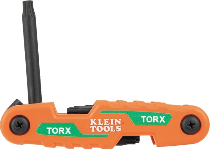 Klein Tools 70540T Compact Folding Torx Key Set, 8 Keys T9 to T40, Industrial Strength Heat Treated Alloy Steel