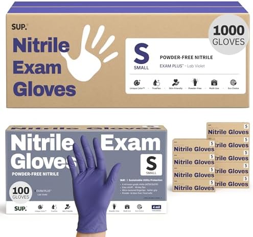 Supmedic SUP Exam Plus® Nitrile Gloves, Powder-Free Disposable Lab Violet