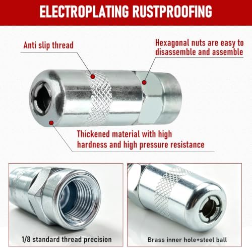 8P for Milwaukeie Grease Gun Coupler Tips 1/8" NPT work pressure:10,000 PSI