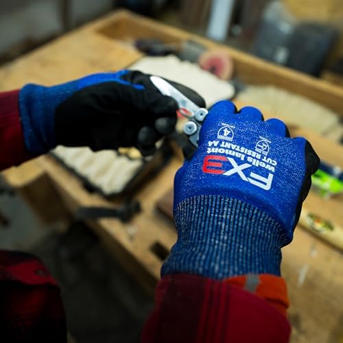 Wells Lamont Men's FX3 ANSI A4 Cut Resistant PU Grip Work Gloves, Large