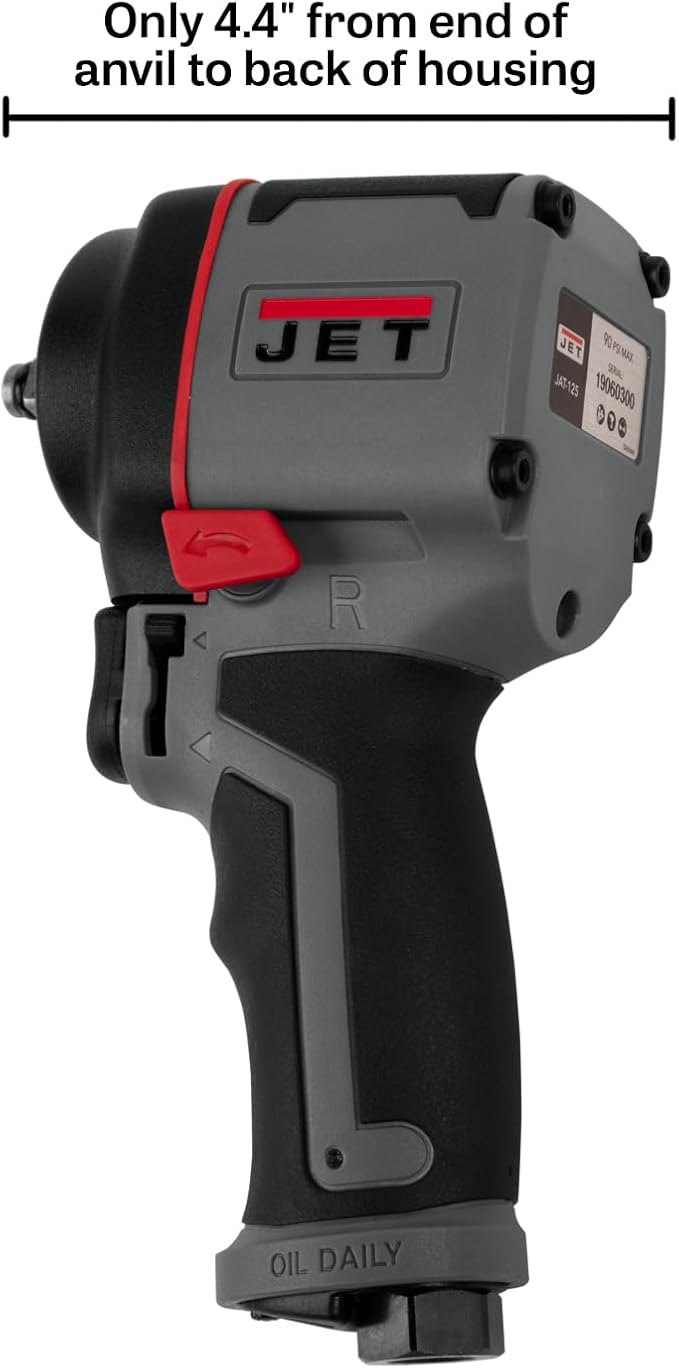JET 3/8-Inch Stubby Impact Wrench, 430 ft-lbs, 8500 RPM (JAT-125)