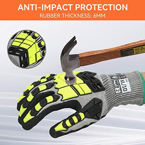 2 Pairs Safety Work Gloves,Impact Gloves for Men Women