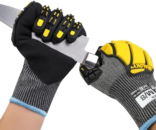 Safety Work Gloves Men Women, ANSI A6 Cut Resistant Gloves