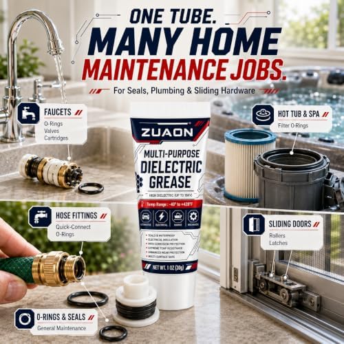 Silicone Grease Lubricant for O-Rings Faucet Plumber Sliding Door 1oz