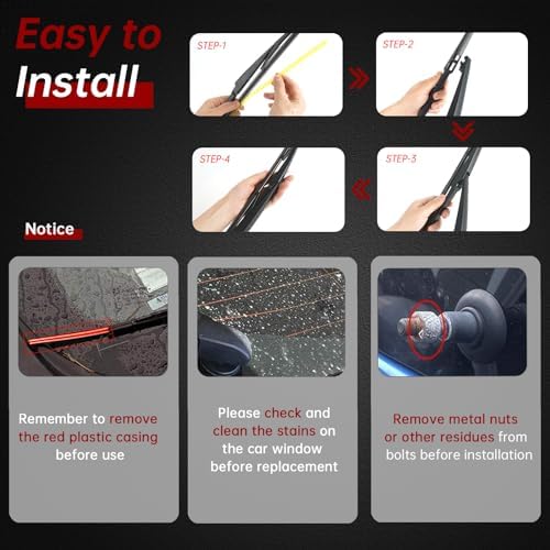 OTUAYAUTO Rear Windshield Wiper Arm Blade Set - Replacement for Jeep Cherokee KL 2014-2023, Chrysler Pacifica 2017-2024 - Factory Style Back Wiper Cover Accessories Assembly for Rear Window