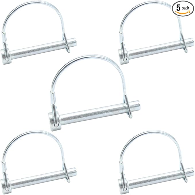5Pcs Shaft Locking Pin 5/16”Trailers Lock Hitch Lock Pin Zinc Plated Carbon Steel Round Loop Safety Wire Lock Pin Length 2-23/64”for Farm Trailers Trolley Wagons Lawn Garden Towing(D-8x60mm)