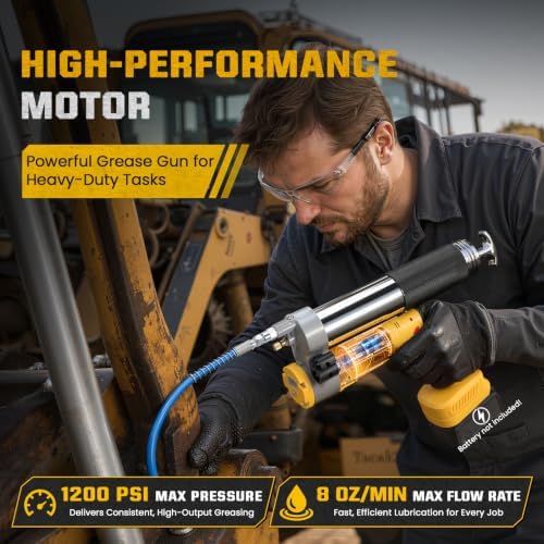 12000PSI Cordless Electric Grease Gun for Dewalt 20V Battery