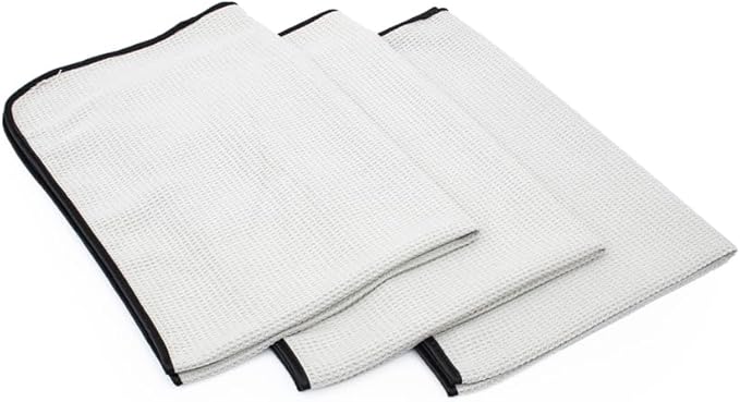 The Rag Company - The Big One - Waffle-Weave Microfiber Drying Towel; Super Absorbent for Car Washes, Detailing, and More; Buttersoft Suede Edges; Scratch-Free, 450GSM, 25in x 40in, Grey (Pack of 2)