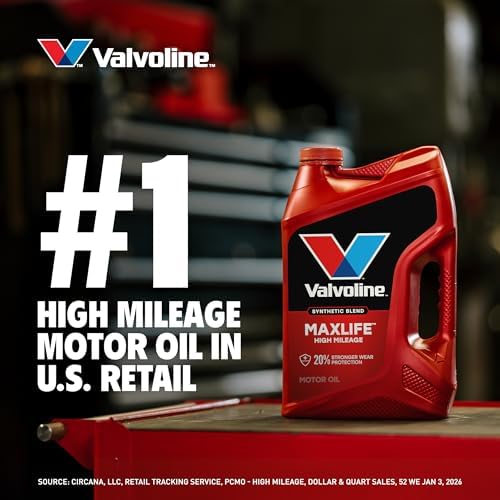 Valvoline High Mileage with MaxLife Technology 10W-30 Synthetic Blend Motor Oil 5 Quart