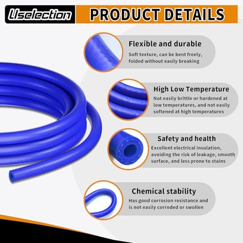 1/4" ID-20Ft Heater Hose Silicone Coolant Radiator Enhanced Double
