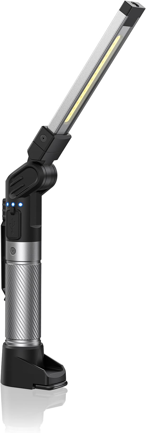 HOTLIGH Magnetic Work Light - 800 Lumens Rechargeable Work Light with Multifunctional Foldable Design, 2200 mAh Mechanic Light, 3 Lighting Modes Magnetic Flashlight for Car Repairing/Emergency, 1 Pack