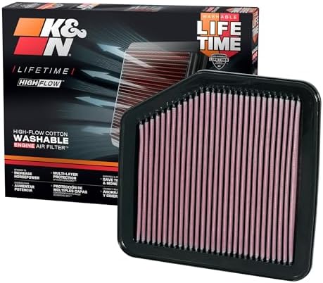 K&N High-Flow Original Lifetime Engine Air Filter: Increase Power: Premium, Washable: Compatible with 2005-2015 Lexus/Toyota: GS350, GS430, IS220, IS250, IS300, IS350, Crown, Rav4, 33-2345
