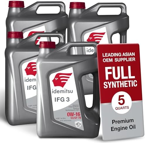 Idemitsu IFG3 0W-16 SP/GF-7B Full Synthetic Motor Oil – 5 Qt, Case of 4
