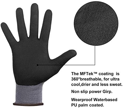 NP1001 Safety Work Gloves Comfort Stretch Fit Power Grip Smart Touch Durable Foam Coated
