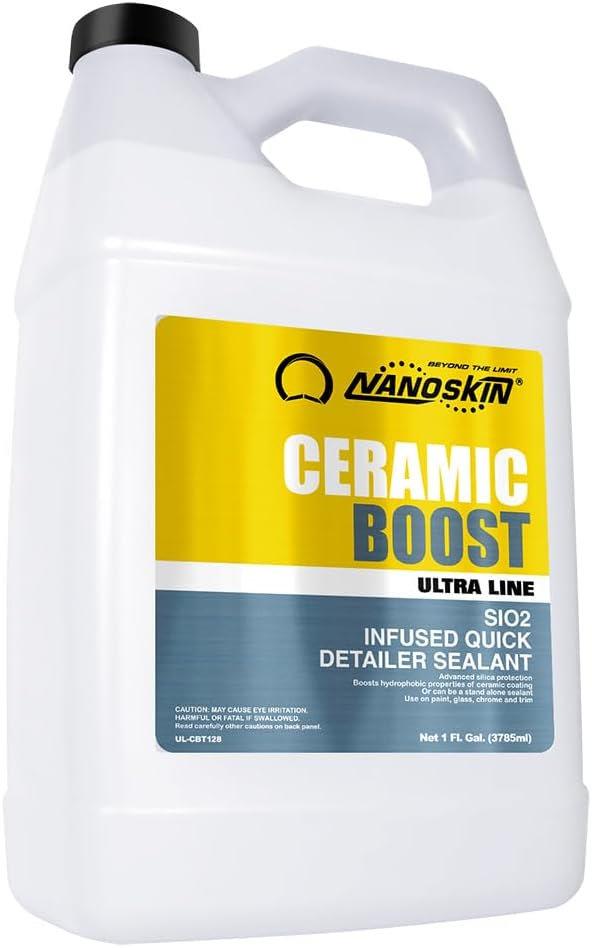 Nanoskin Ultra Line Ceramic Boost 1 Gallon – DIY SiO2 Spray Sealant for Finishes and Ceramic Coatings | Proprietary (Nano SiO2) Formula | Cars, Trucks, Boats, Bikes, ATV, RV, Glass