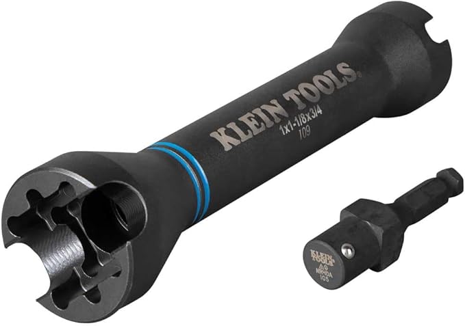 Klein Tools 660KIT1 1/2-Inch Drive Impact Socket Set with 5-in-1 Impact and 6 Slotted Sockets, for Linemen and Utility Work, 8-Piece