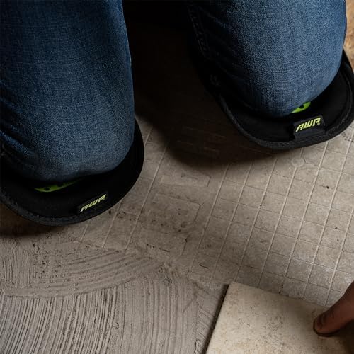 AWP Gel Pro Flooring Knee Pads, 4 Pair, Gel and Foam, Black