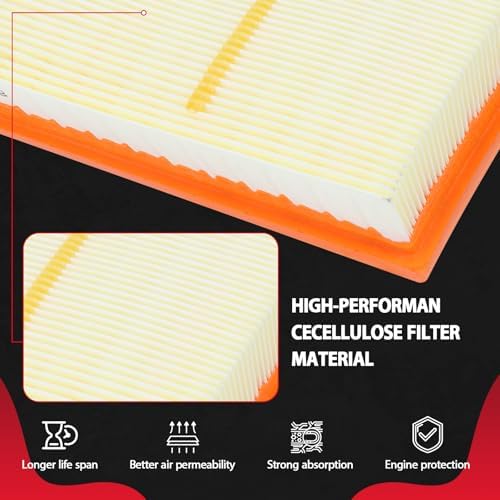 A3212C Engine Air Filter Kit Fit for 2018-2026 Chevy Traverse/ 2019-2026 Chevy Blazer/ 2017-2026 GMC Acadia/ 2018-2026 Buick Enclave/ 2017-2026 Cadillac XT5 A3212C 23321606