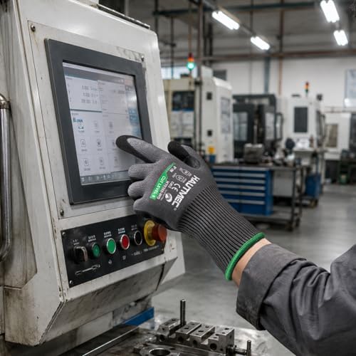 HAUTMEC ANSI A6 Cut Resistant Work Gloves for Men Women, EN388 4X42F Cutting Proof Gloves, Breathable 13-Gauge HPPE, Nitrile Coated, Touchscreen, Reinforced Thumb Saddle for Construction/Auto(XL)