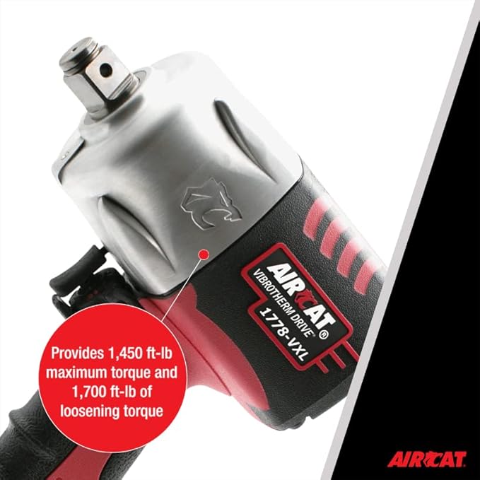 AIRCAT Pneumatic Tools 1778-VXL 3/4-Inch Vibrotherm Drive Composite Impact Wrench : Ergonomic Impact Wrench : Compact & Low Weight Pneumatic Power Tool