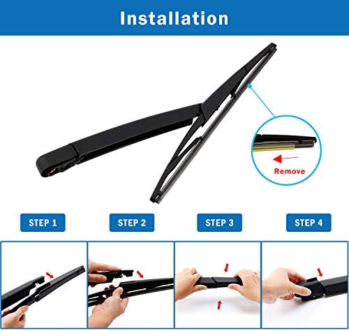 WTI Rear Wiper Arm Blade Set Compatible With Kia Sedona 2006-2014 minivan Rear Windshield Window Wiper Kits Assembly New Replacement Accessories Parts Fit 988104D001