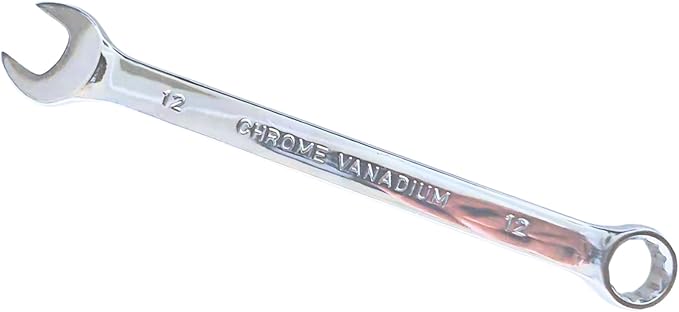 12mm Combination Wrench, Professional Grade Chrome Vanadium Steel (CR-V) Socket Mechanic Hand Tool, 12-Point Box-end, Perfect for Auto Repair, Household, Car, Truck Emergency (12mm)
