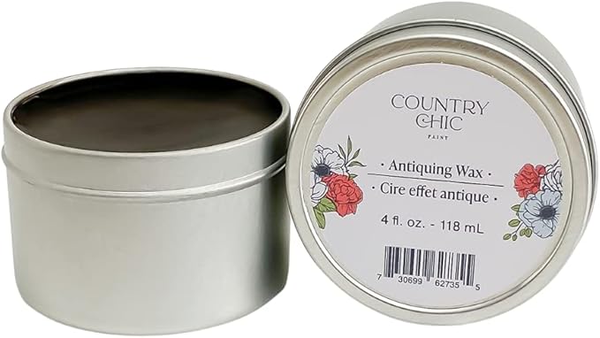 Furniture Wax - 100% Natural Sealant for Chalk Furniture Paint or Raw Wood, Light Protection, Easy To Apply, No Odor, Eco-Friendly - 7 Color Choices - Antiquing [Brown] (4 oz)