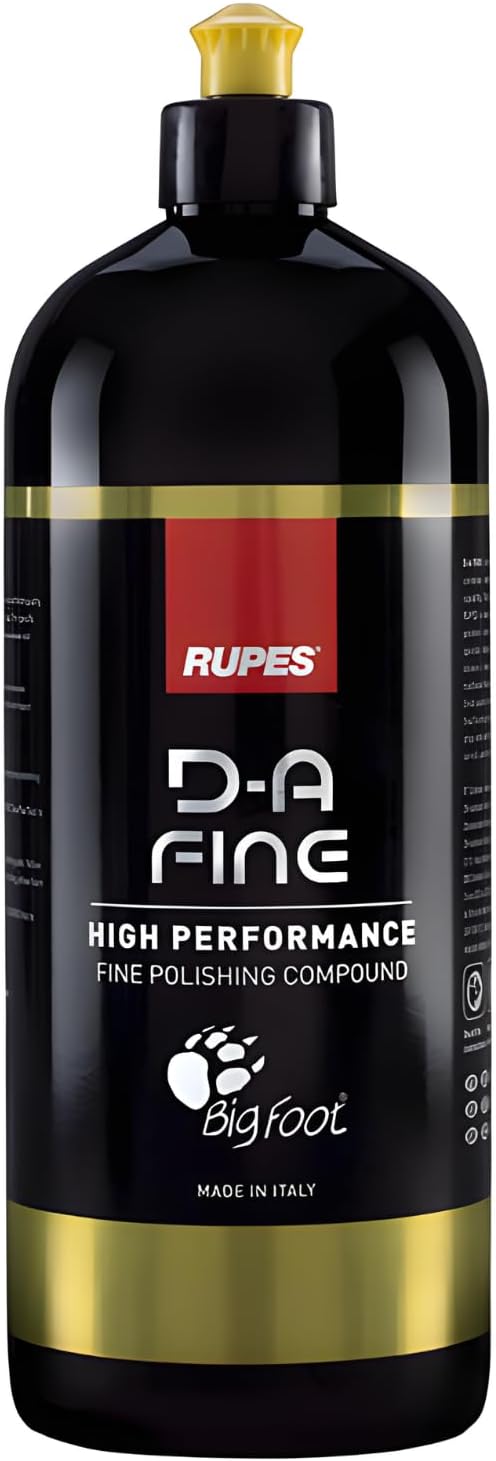 RUPES 9.DAFINE Pack of 1 1000 ml Yellow D-A Fine High Performance Polishing Compound for Car Detailing & Removing Scratches | Removes Fine Defects | Micro-Abrasive Technology | Removes Swirl Marks