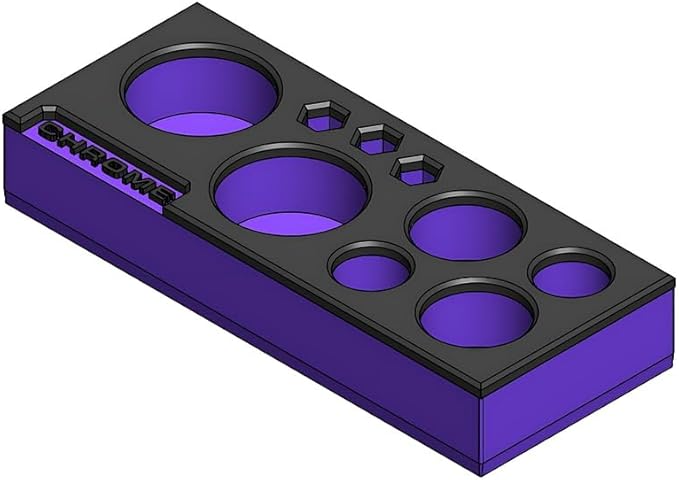 MagAttach Chrome Adapter and Short Extensions Magnetic Interconnecting Organizer Tray (Purple/Black)