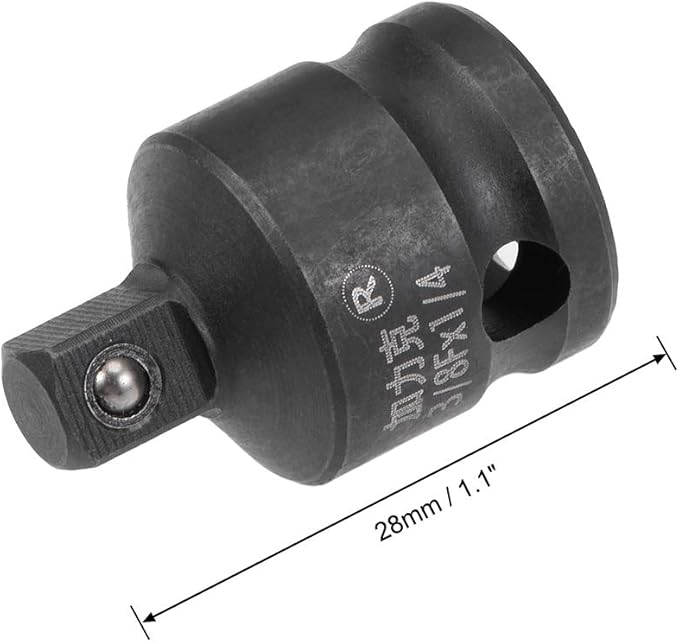 uxcell 2pcs 3/8" Drive (Female) x 1/4" (Male) Impact Socket Reducer for Use with Air Impact Wrenches, Breaker Bars, Ratchets, CR-MO Steel