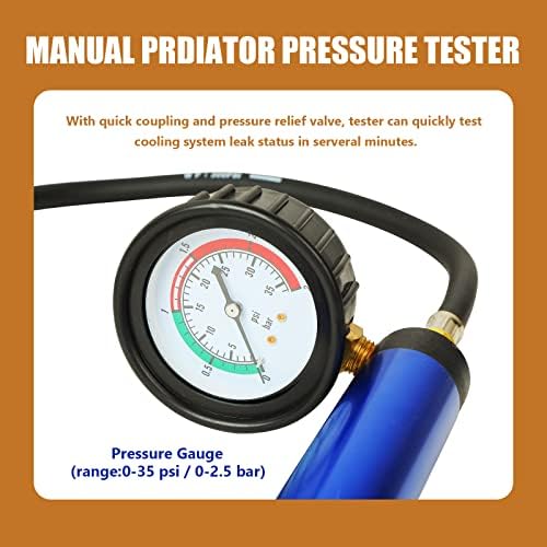 Yonligonju 18pack Universal Radiator Pressure Leak Tester Kit, Automotive coolant Pressure Tester kit for Motorcycle Car Truck (Red)