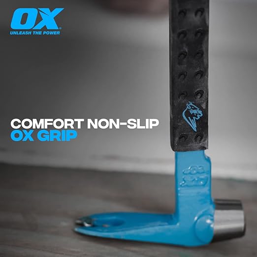 OX Tools 12" Cats Paw Nail Puller Tool with Unique Hammer Head Pry Bar - Cats Paw with Rubber Grip, Polished Beveled Claws - Forged Steel Design - Saca Clavos De Carpintero
