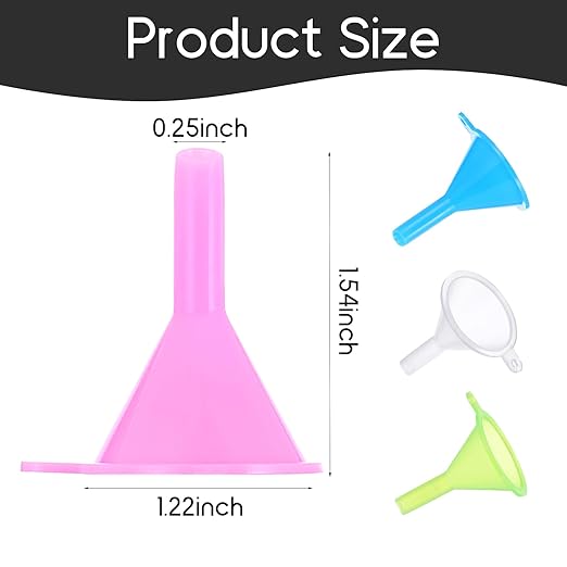 16 Pcs Small Funnel Set for Filling Tiny Bottles Essential Oils Powder Spices Glitter, Plastic Narrow Neck Mini Funnels, Food-Grade Tiny Funnels for Lab Bottles Sand Art Perfume Spice Powder