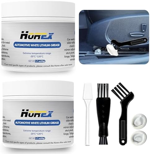 White Lithium Grease 3.53oz Automotive Lubricant 100g Multi-Purpose Car Door Hinge Handle Seat Slide Sunroof Sliding Door Track Rail Gear Prevent Rust Corrosion Lube for Garage Industrial 2pcs