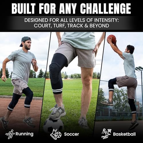 Dirt Defence Basketball Knee Pads - 2Pcs Medium Size Padded Knee Compression Sleeve for Legs - EVA Shock-Absorbing Support for Sports Training and Recovery - Volleyball, Soccer, Weightlifting, Baseball - Medium