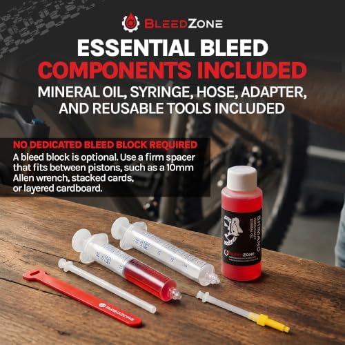 BleedZone Mineral Oil Brake Bleeder Kit Compatible with Shimano, 60ml Set