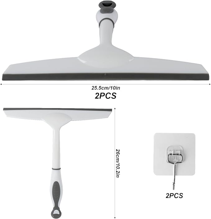 6 Pcs Shower Squeegee for Shower Glass Doors,Car Window Windshield Mirror Tile Cleaner Cleaning Wiper Squeegees Tool with Hook, Window Cleaning Shower Glass Squeegees