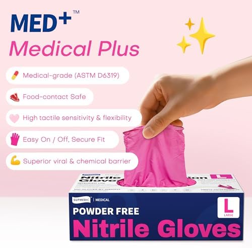 Supmedic 4 Mil MED Exam Gloves, Latex & Powder-Free Orchid 100 Ct