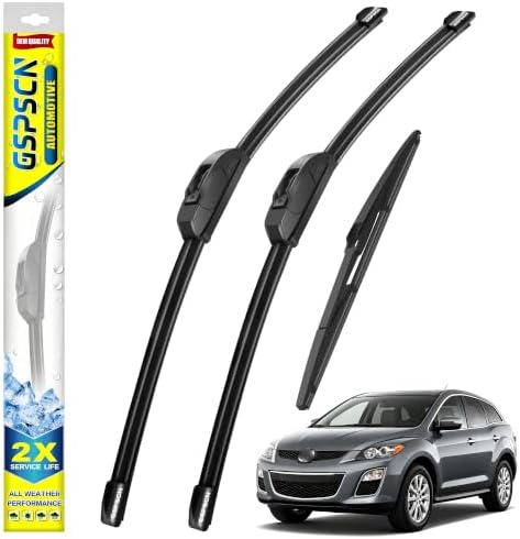 GSPSCN Windshield Wiper Blades for Mazda CX-7 CX7 2007-2012 (Pack of 3)