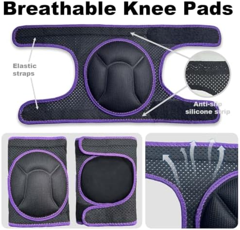 Knee Pads for Women Men Working, Breathable Foam Pads, Purple M, (1 Pair)