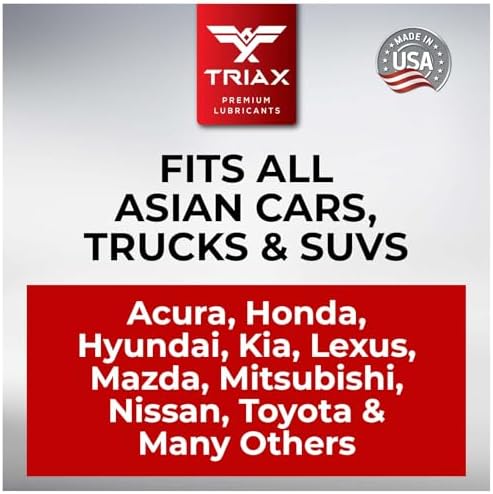 TRIAX Asian Car PSF Hydraulic & Electric Full Synthetic OEM Grade Power Steering Fluid | Compatible with Honda, Acura, Toyota, Lexus, Nissan, Infiniti, Mazda, Hyundai, Kia & More (6 Quart Pack)