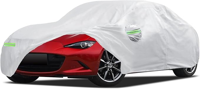 Car Cover Custom Fit for Mazda MX-5 Miata (1989-2026), Migaven Waterproof Full Exterior Cover Sun Rain Protection with Door Zipper and Cotton Lining