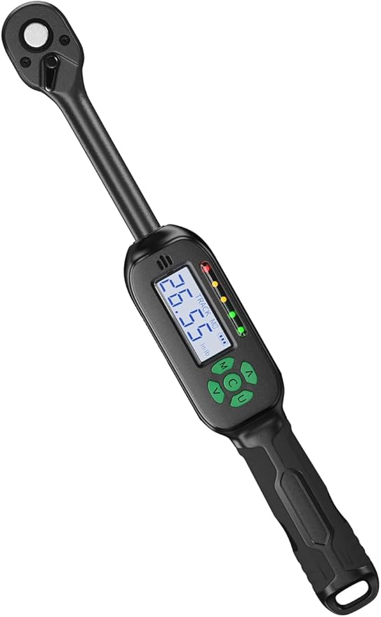 3/8 Inch Digital Torque Wrench, 2.2-44.3 Ft-lbs/3-60Nm, Buzzer and LED Notification, Small Electronic Torque Wrench for Motorcycles