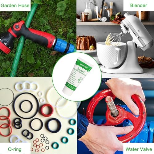 SG02 Food Grade Silicone Grease Waterproof Plumbers Grease for Valve Sealant Faucet O Rings Garden Hoses 1OZ