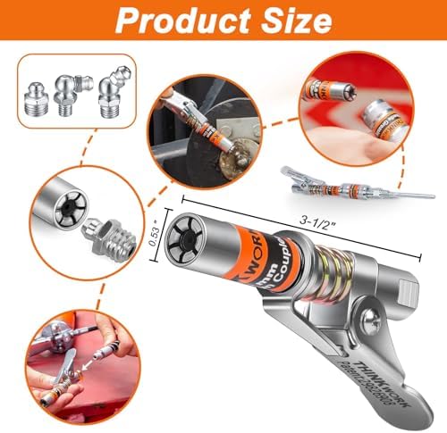 THINKWORK Strong Lock on 0.53" Grease Gun Coupler