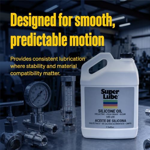 Super Lube 56101 Synthetic Silicone Oil 100 cSt, 1 gal Bottle, Translucent Clear