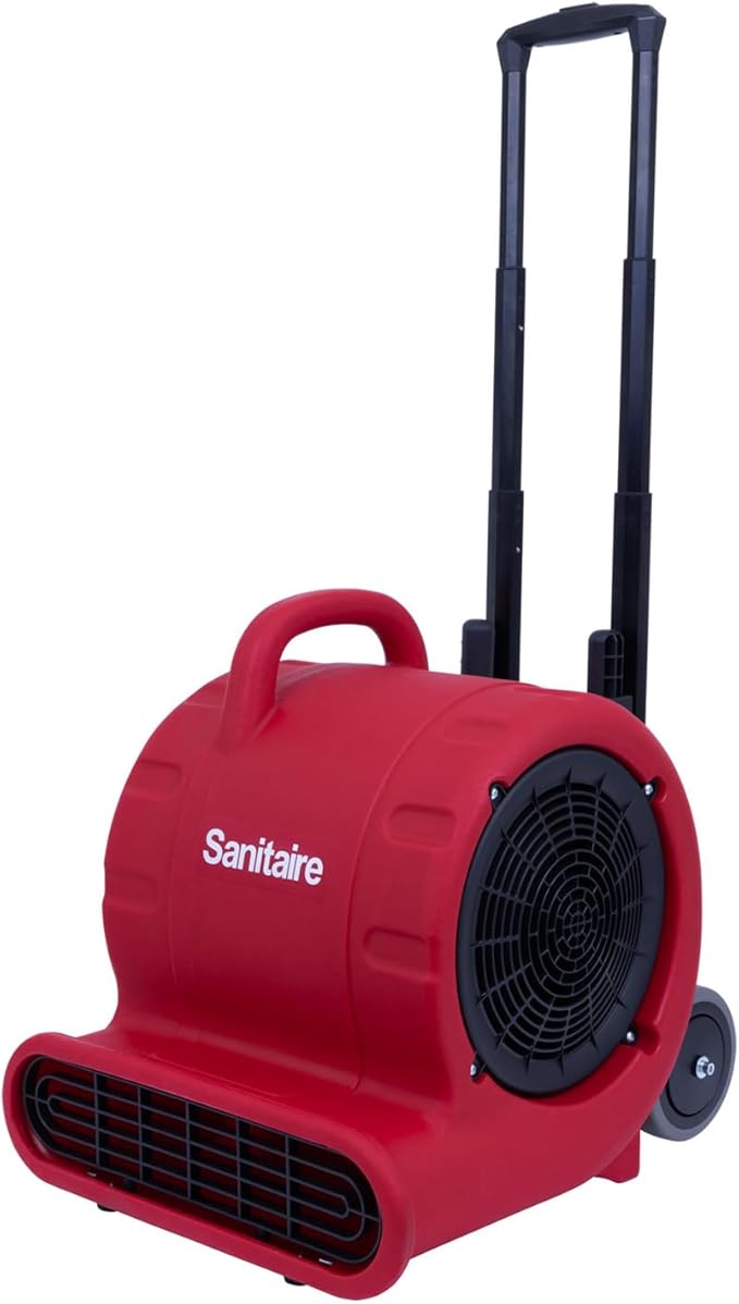 Sanitaire DRY TIME® AirMover 6050 Series, Retractable Handle, 4.5 amp motor, ½ Horsepower, 25-foot cord, Air Mover Carpet Dryer Blower Floor Fan