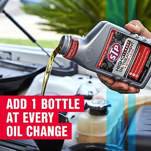 STP High Mileage Oil Treatment + Stop Leak - 15 FL OZ (Pack of 2)