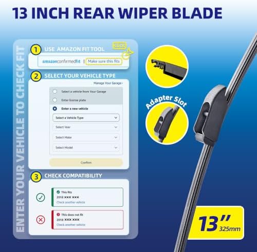 5 PLUS® 13 Inch Rear Windshield Wiper Blade - Original Quality,Quiet Wiping