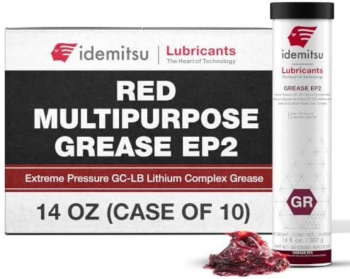 Idemitsu EP2 Red All Purpose Grease NLGI 2 – 14 oz Cartridge, Case of 10